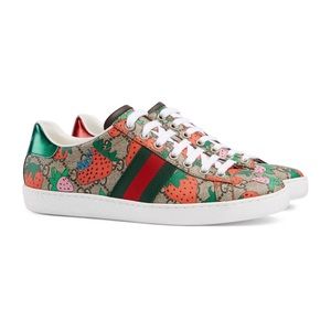 Gucci New Ace Sneaker Strawberries Sz 36.5